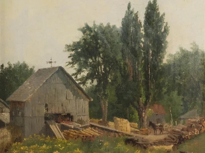 1833- William Raphael - Fienile nel paesaggio, 1890